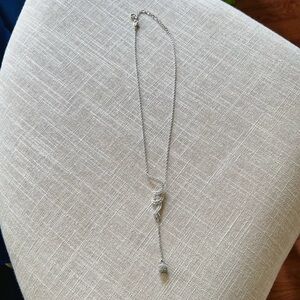 Swarovski Crystal Pave Swirl and Ball Necklace